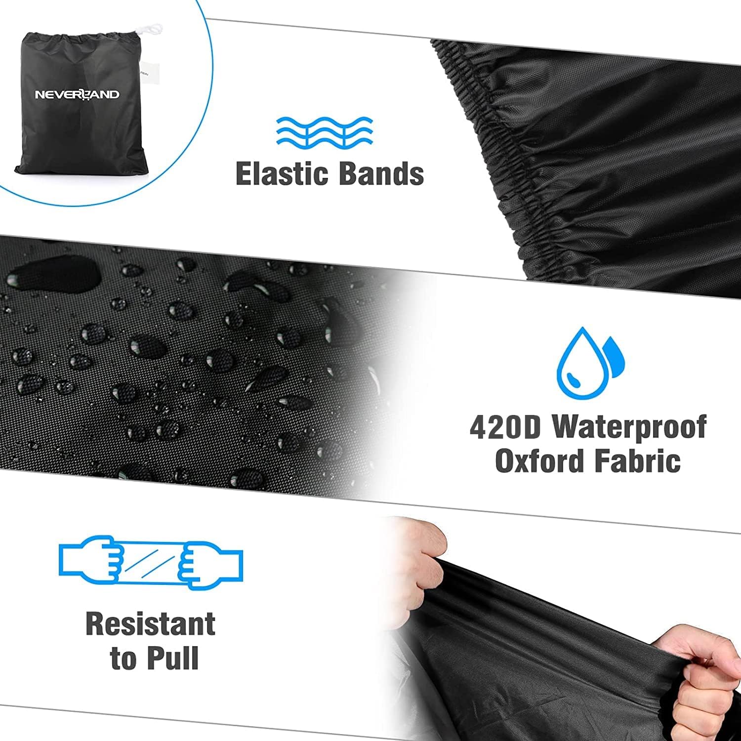 NEVERLAND Waterproof ATV Cover, 420D Durable Storage Sun UV Protective Universal fits Polaris Sportsman Honda Foreman Yamaha Grizzly Kawasaki Bayou Can-Am Suzuki Yourth ATV L