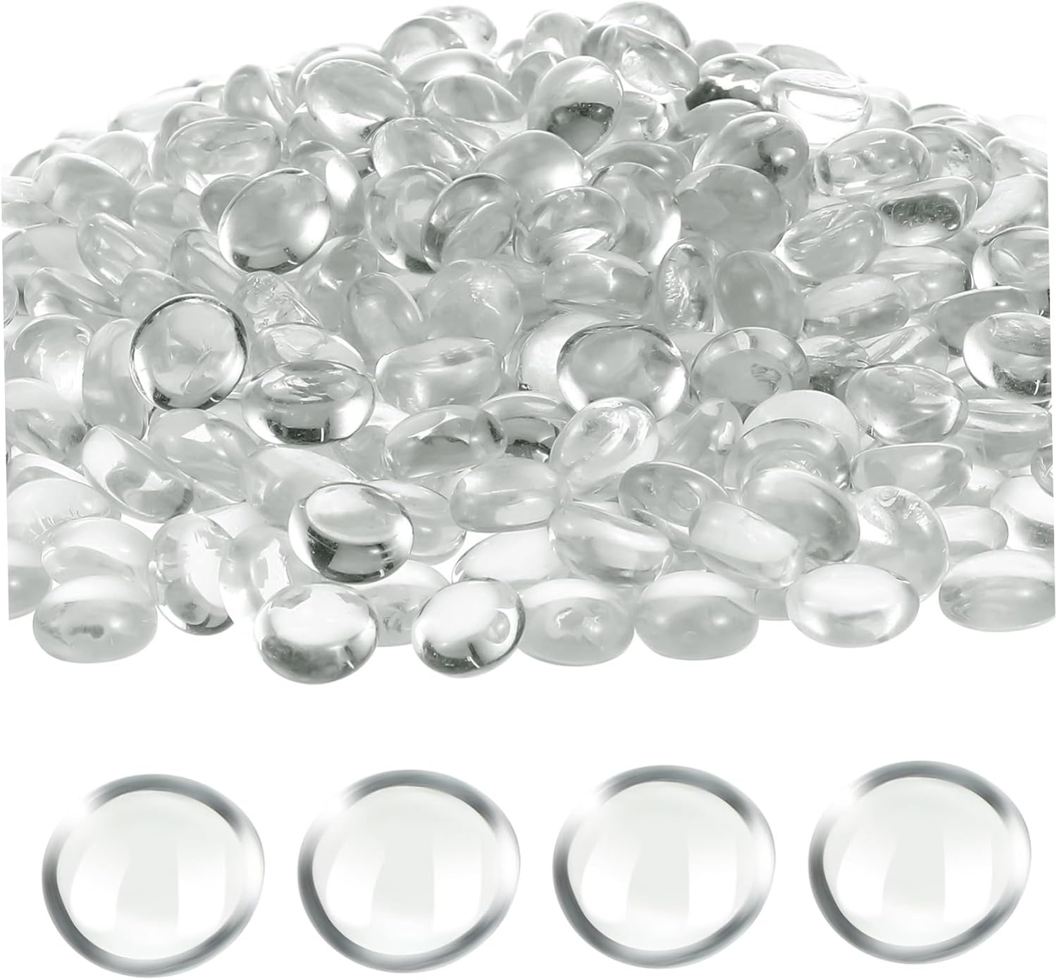 Alipis Clear Flat Glass Marbles for Vases Pack of Smooth Transparent Beads Versatile Aquarium Decor for Garden Centerpieces and Floral Arrangements