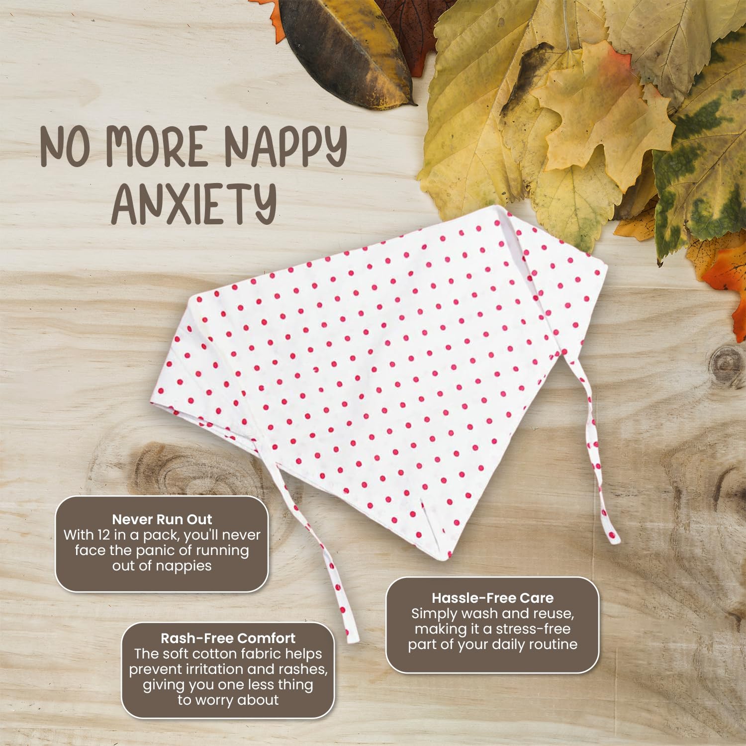 Nappy for New Born Baby - Set of 12 Pcs/Cotton Cloth Langot for Babies, 0-6 Months, Double Layer Nappies, V Shaped, Washable and Reusable, Pack of 12 - Image 5 thumbnail
