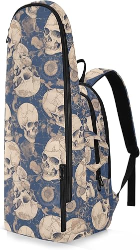 Miniatura 2 de Raqueta de tenis, mochila de pelota de tenis, linda y resistente, diseño de calavera misteriosa, 2 raquetas de tenis, mochila acolchada para