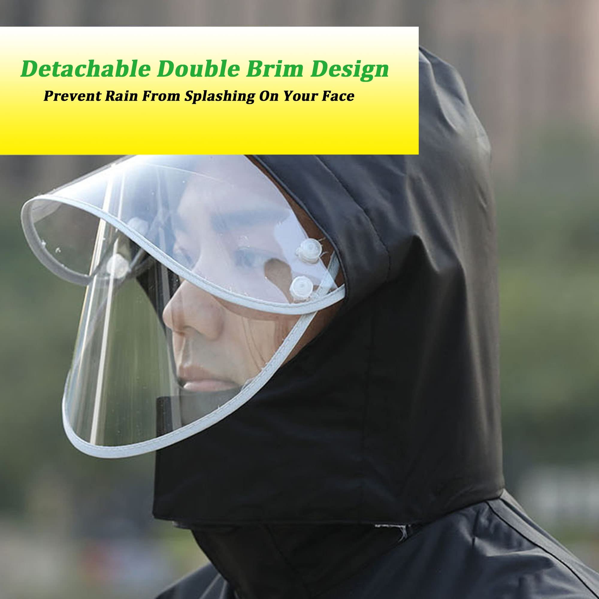 Combinaison de Veste de Pluie Imperméable à l'eau, Imperméable à Capuche Léger et Respirant pour Homme Femme, Manteau Imperméable Réfléchissants pour Le Cyclisme, la Randonnée