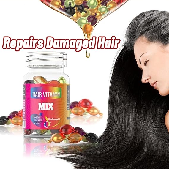 Capsules for Hair Care, 30PCS Hair Vitamin Serum Capsules, Moroccanoil Hair Oil for Repair and Care, Improves Dryness and Frizz