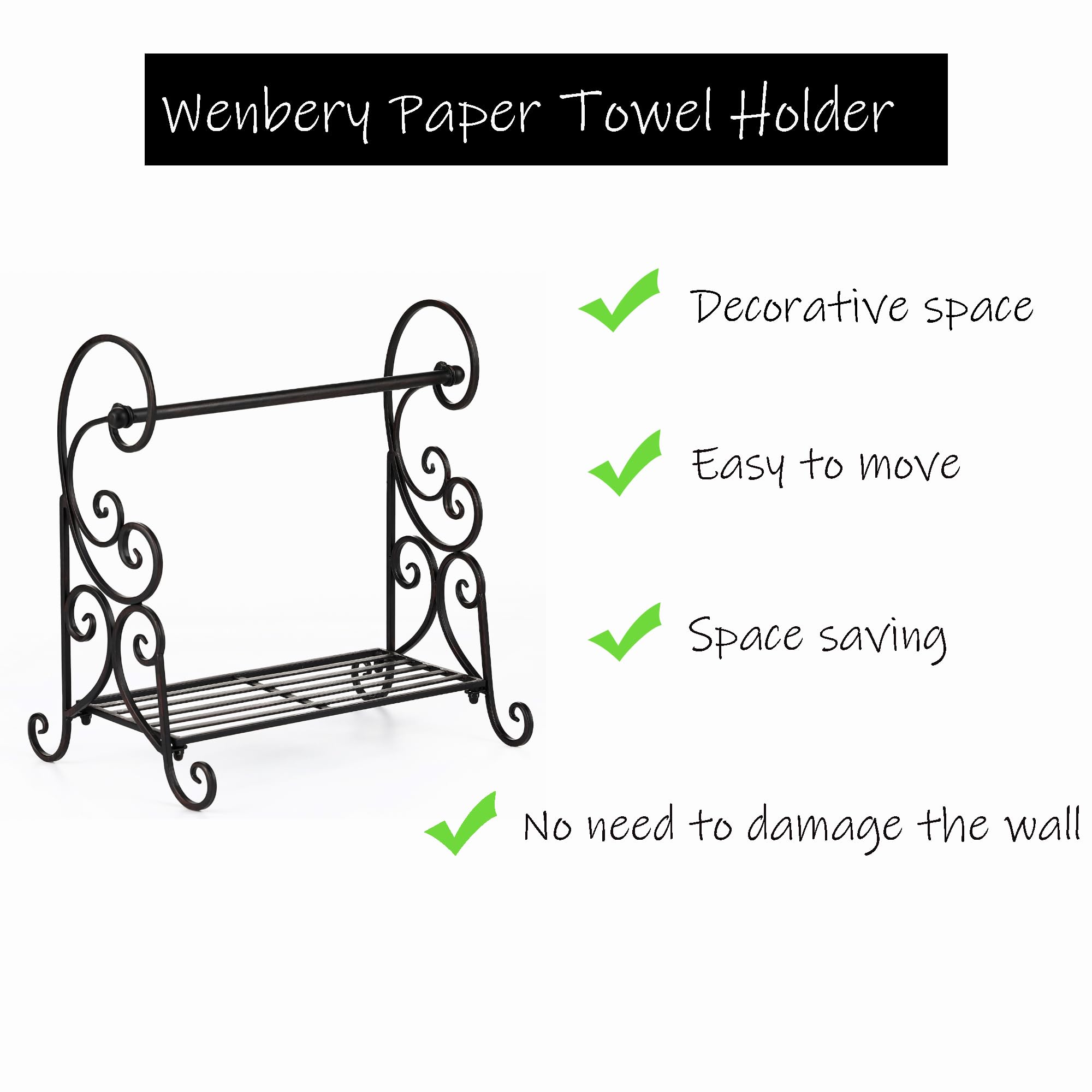 Wenbery Paper Towel Holder Stand 16.5