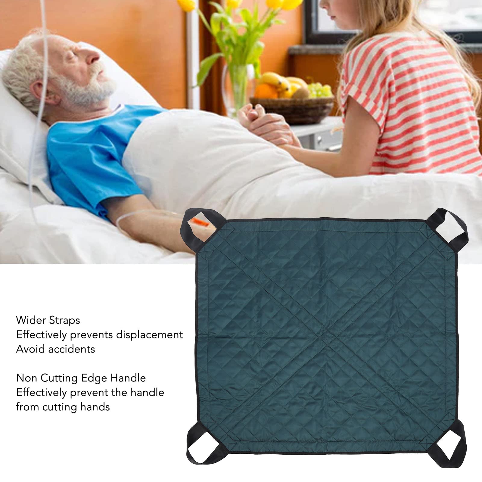 Almohadilla de cama de posicionamiento de transferencia, sábana deslizante lavable de nailon con 4 asas para pacientes hospitalarios, calidad superior