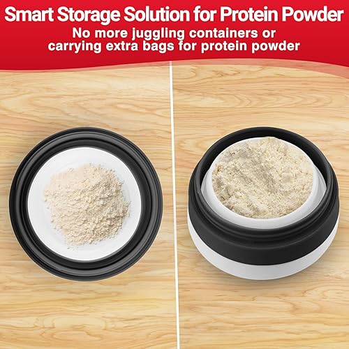 Miniatura 5 de Botella mezcladora de proteínas plegable, tapa a prueba de fugas, de grado alimenticio, coctelera de 20 onzas, vaso mezclador de silicona