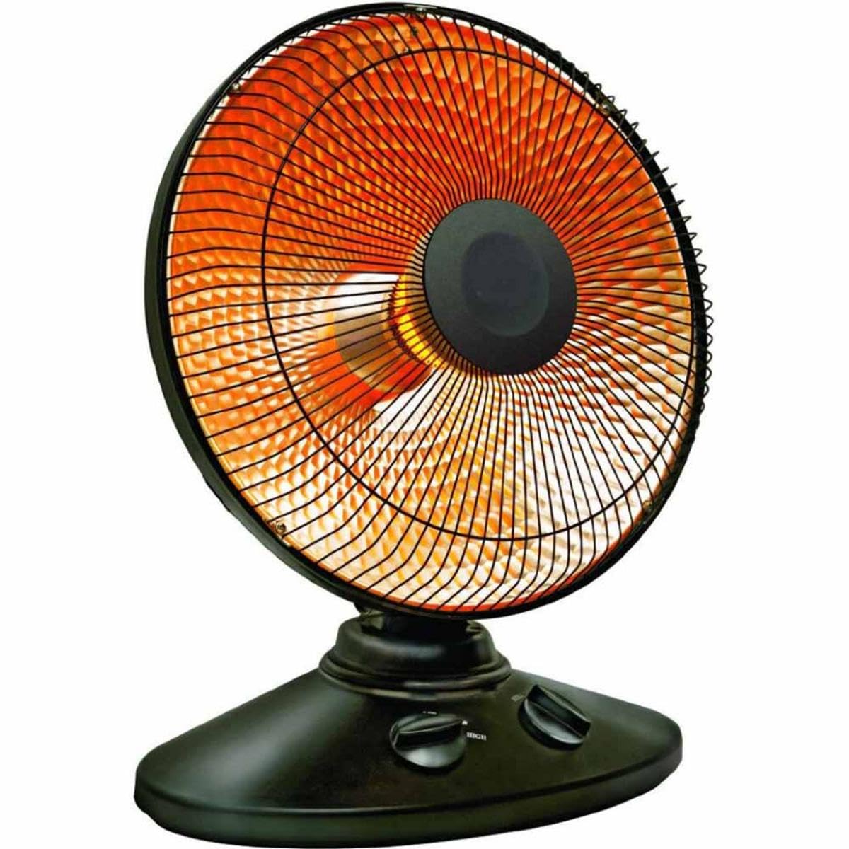 EZ-HEAT 1,000-Watt Indoor Parabolic Dish Space Heater with 70-degree Wide Oscillation and Dual Heat Settings, Adjustable Tilt, Tip Over Switch & Overheat Protection Sensor, MT-BFGD-8C