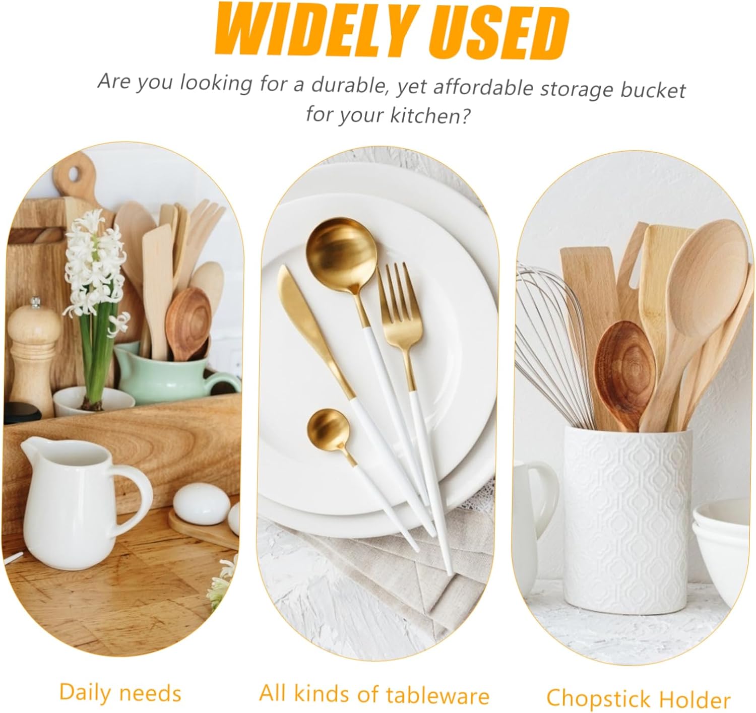 Cabilock 1 Set Creative Ceramic Utensil Holder Multipurpose Kitchen Organizer for Chopsticks Knives Forks and Comfortable Storage with Drain Design for Easy Drying