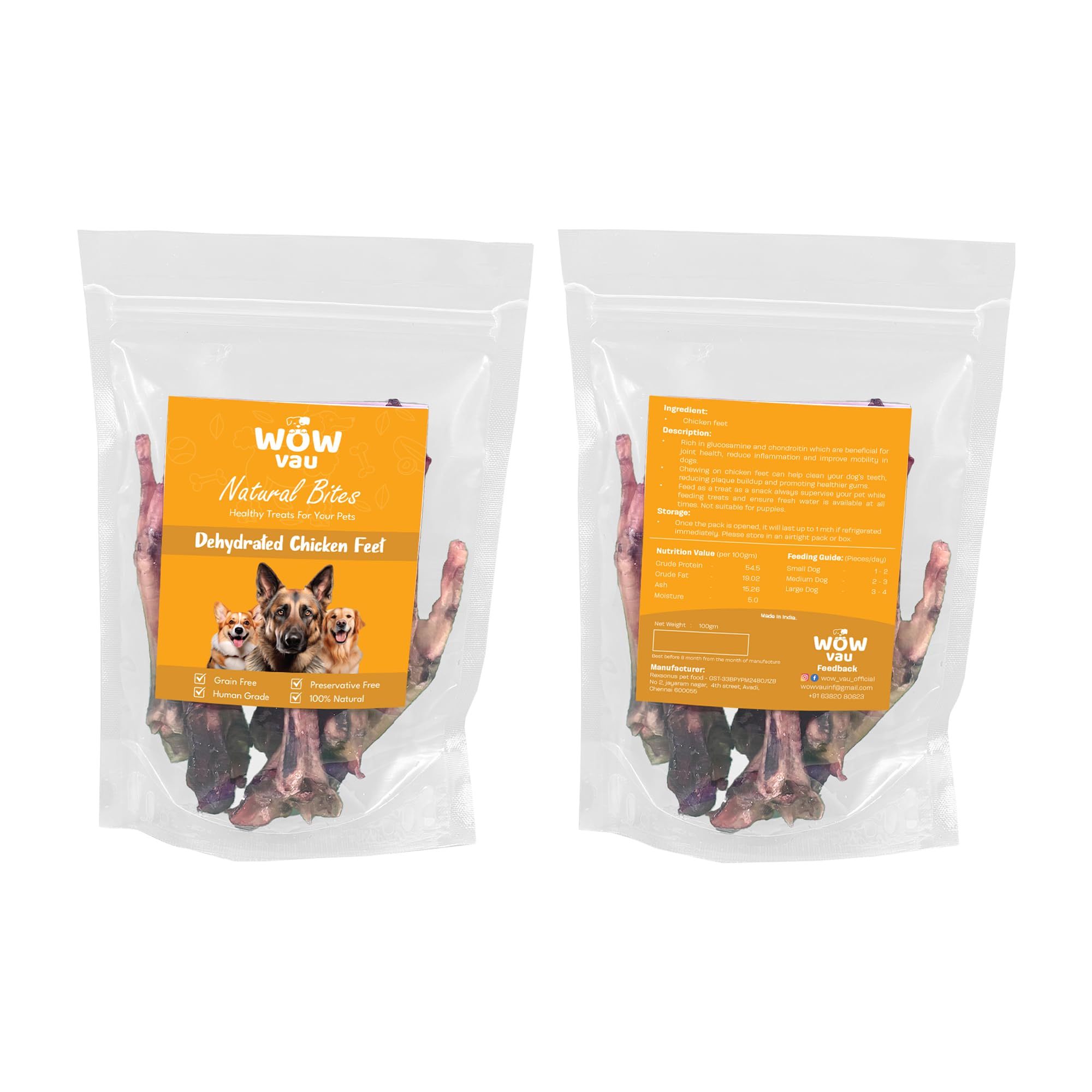 Wow Vau Dog Food - Dehydrated Chicken Feet (100G) (B0DDT812LT) Amazon Price History, Amazon Price Tracker