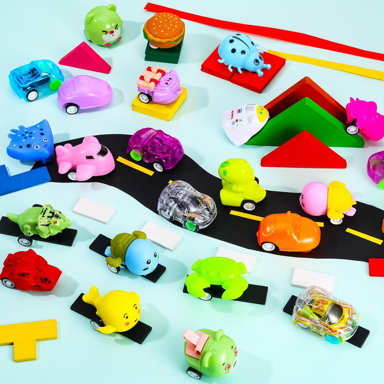 50 Pack Gumball Capsules Round Toy Contain Filled Toys Pull Back Cars for Claw Machine Gumball Capsules 2 Inches for Kindergarten Gift Christmas Easter Basket Stuffers Cute Egg
