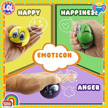 12pcs Funny Face Squeeze Stress Balls Soft Sensory Stress Ball Hand Exercise for Anxiety Fidget Tension Manage Anger Classroom Rewards Christmas Stocking Easter Egg Basket Stuffing Party Favors
