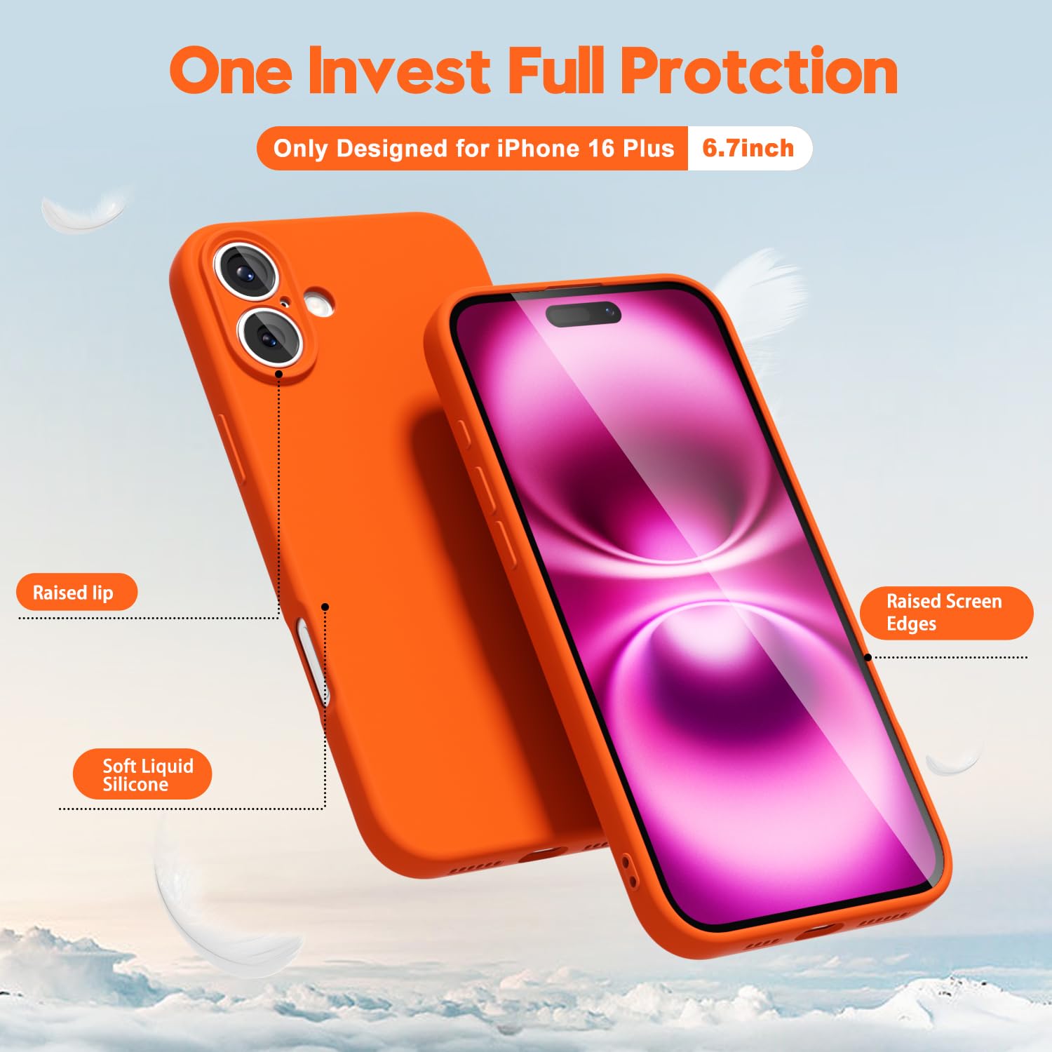 oakxco for iPhone 16 Pro Max Case Liquid Silicone, Soft Rubber Gel Elegant Aesthetic Basic Simple Cover, Cute Thin Slim TPU Matte Solid Color Plain Smooth Case for Women Girl, Light Pink — view 26