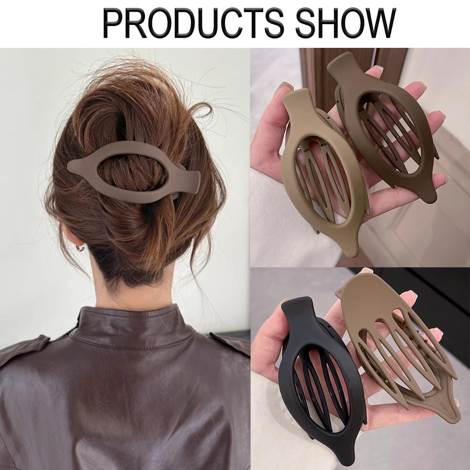 Flomiara 4PCS Flat Claw Clip, Oval Hair Clips for Thick Thin & Fine Hair Women Girls - Image 3