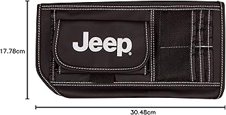 Plasticolor 006196R01 Jeep Logo Car Truck or SUV Sun Visor Organizer, Auto Interior Pocket Organizer, Registration and Document Holder, Personal Belonging Sunglass Storage Pouch Organizer