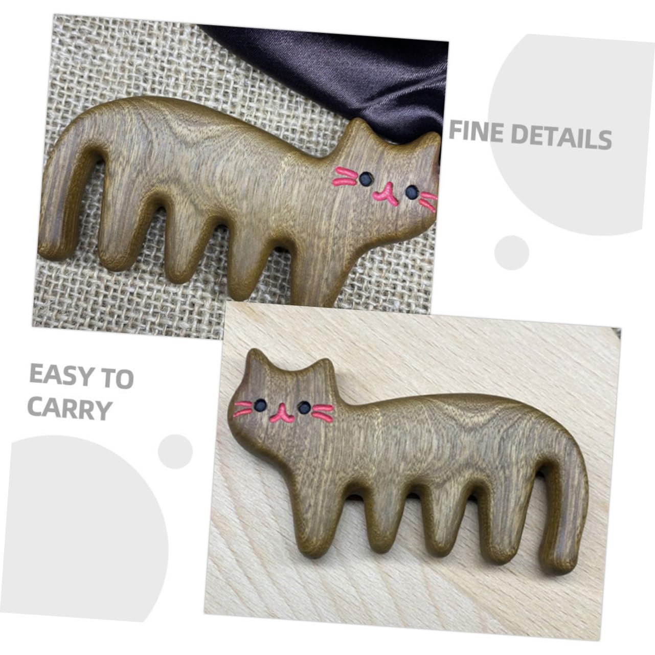 FOMIYES 4 Sätze Sandelholz-massage Kamm Kopfhaut-massagekamm Kein Statischer Pick-kämme Für Frauen Massage Aus Holz Mit Breiten Zähnen Für Lockiges Haar Holz 2 Stück * 4