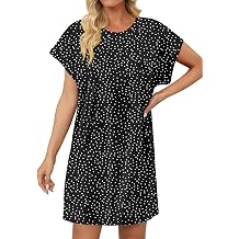 KISSMODA Womens Summer T Shirt Dress Casual Short Sleeve Beach Cover Up Tunic Tops with Pockets