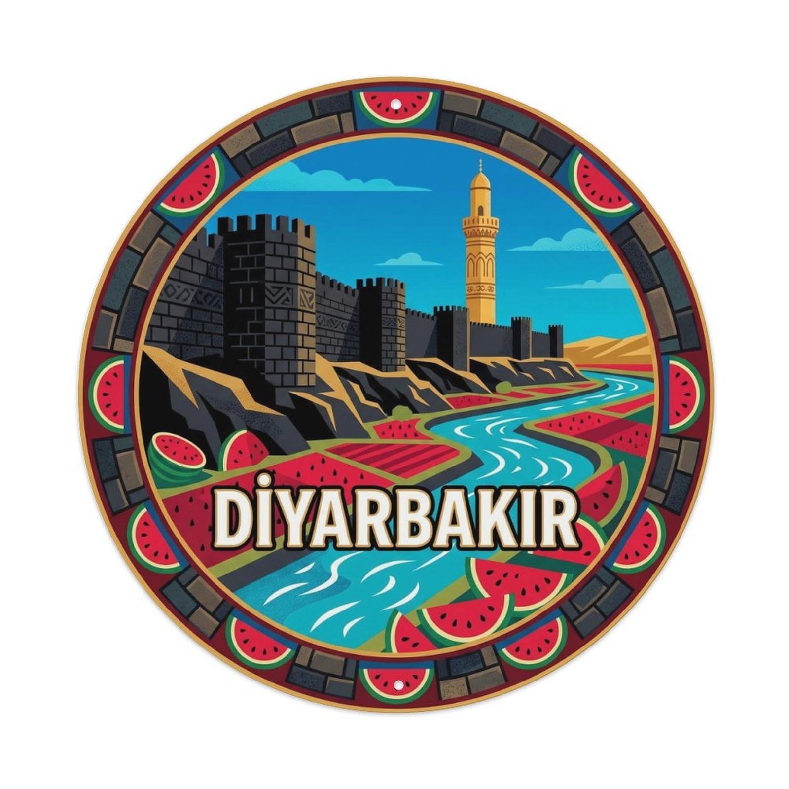 Diyarbakir Basalt Walls Historic Turkey Culture Vintage Metal Tin Sign