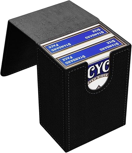 Miniatura 9 de Boltquan Estuche para tarjetas de póquer de doble piso, capacidad para dos juegos de tarjetas de tamaño póquer, soporte premium de doble cubierta