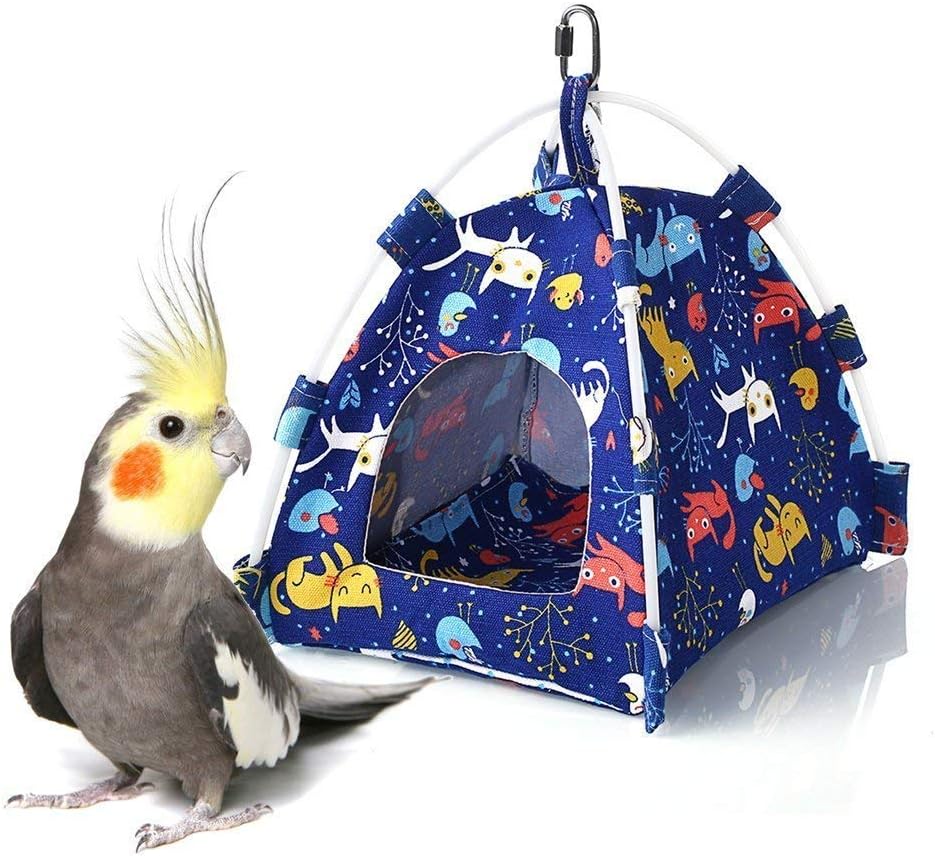 Keersi Nest House Bed Hanging Hammock Tent for Budgie Parakeet Cockatiel Conure Dove Canary Lovebird Finch Small Medium Parrots Gerbil…