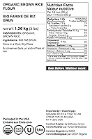 Vista 3 de Harina de arroz integral orgánica, 3 libras, sin OMG, finamente molida a partir de arroz de grano largo, sin blanquear, sin tratar, comida vegana