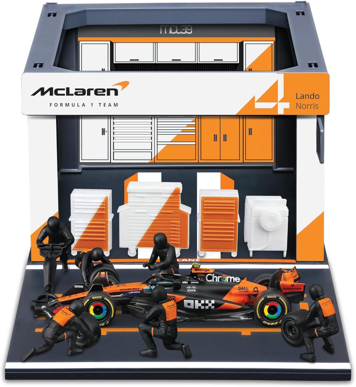 Bburago 1:43 Race Formula McLaren MCL39 Pit Pass (2025), Norris #4