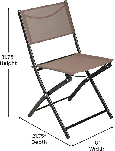 Miniatura 3 de Flash Furniture Brazos - Sillas plegables comerciales para interiores y exteriores, respaldosasientos Flex Comfort, marcos de metal, diseño plegable