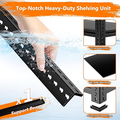 Miniatura 5 de Estantes de almacenamiento resistentes, 48 pulgadas de largo x 18 pulgadas de ancho x 72 pulgadas de alto, estantes de almacenamiento de garaje,