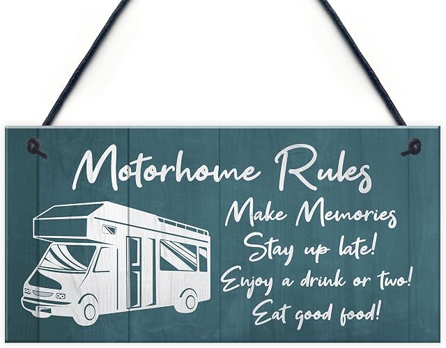 RED OCEAN Novelty Motorhome Sign Hanging Door Plaque Caravan Sign Family Friendship Gift
