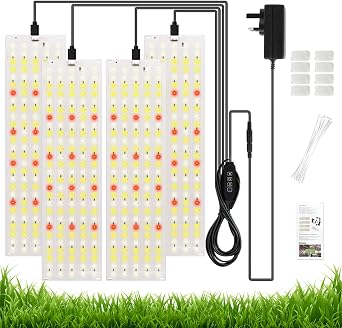 540 LED Full Spectrum Plant Light,3/9/12 Hour Intelligent Timing,4PCS Thin Panels for Free Combination,Full Scene Adaptation for Home/Business/Planting Enthusiasts [Energy Class A++]