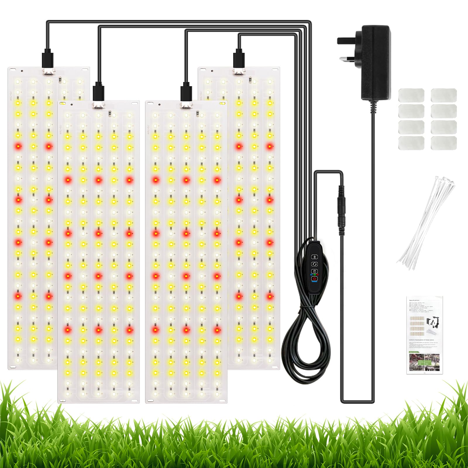 540 LED Full Spectrum Plant Light,3/9/12 Hour Intelligent Timing,4PCS Thin Panels for Free Combination,Full Scene Adaptation for Home/Business/Planting Enthusiasts