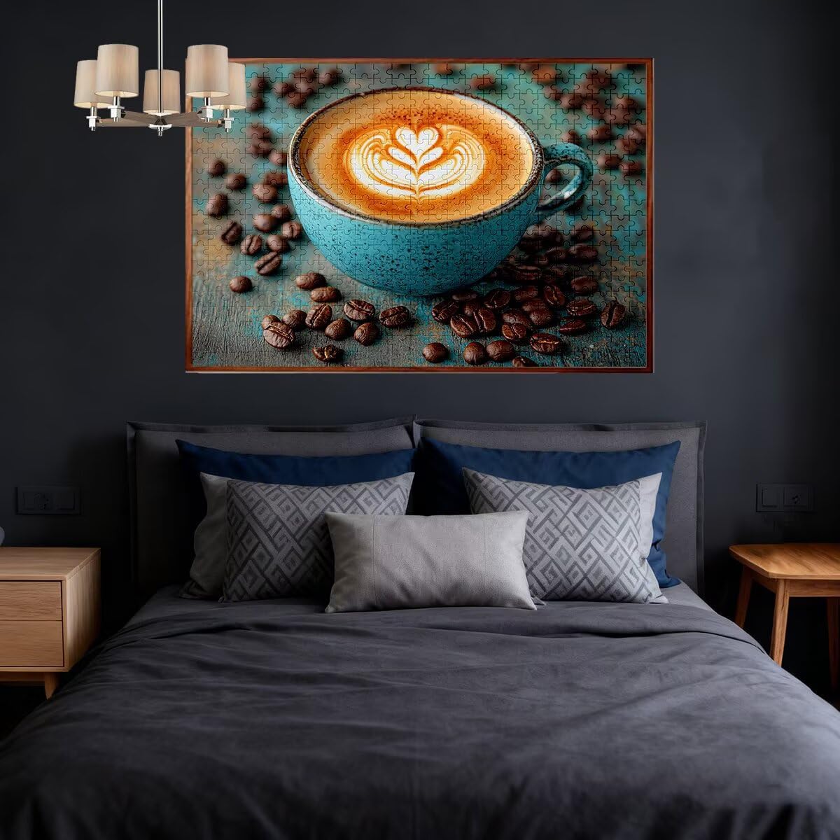 Puzzle 1500 elementów dla dorosłych, do kawy, filiżanki, klasyczne drewniane puzzle dla dorosłych, 87 x 57 cm, niepożądane wyzwanie, gra edukacyjna, gra logiczna, dla całej rodziny, relaksacyjny