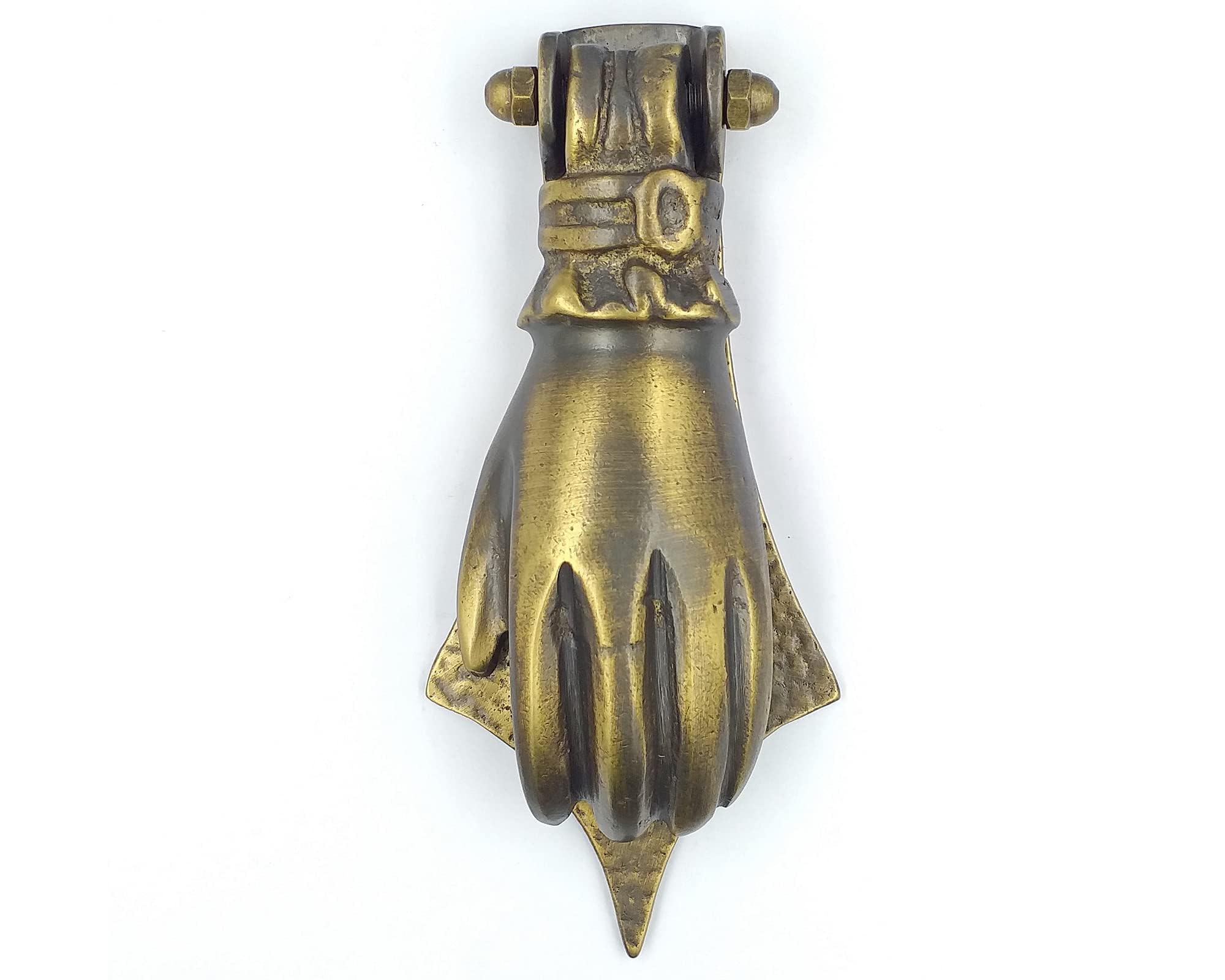 Anatolica Women's Antique Bronze Hand Of Fatima Door Knocker Brass 6.7 Inches (Antique Bronze)