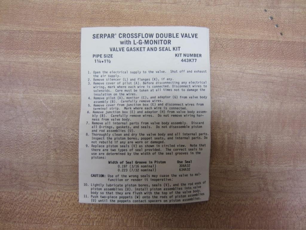 Ross 443K77 Valve Gasket & Seal Kit