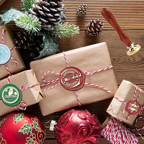 Miniatura 7 de Sello de cera de Navidad, sello de cera de Papá Noel y sello de cera de sellado de copo de nieve para sobres de invitación, tarjetas, manualidades,