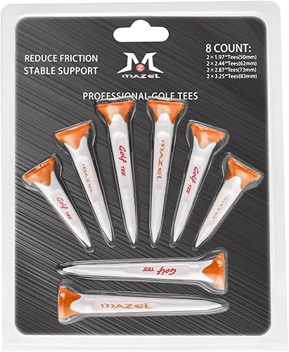 Miniatura 6 de MAZEL Paquete de 8 camisetas de golf de plástico de alto rendimiento, excelente durabilidad y estabilidad con 5 puntas, reduce la fricción y el giro
