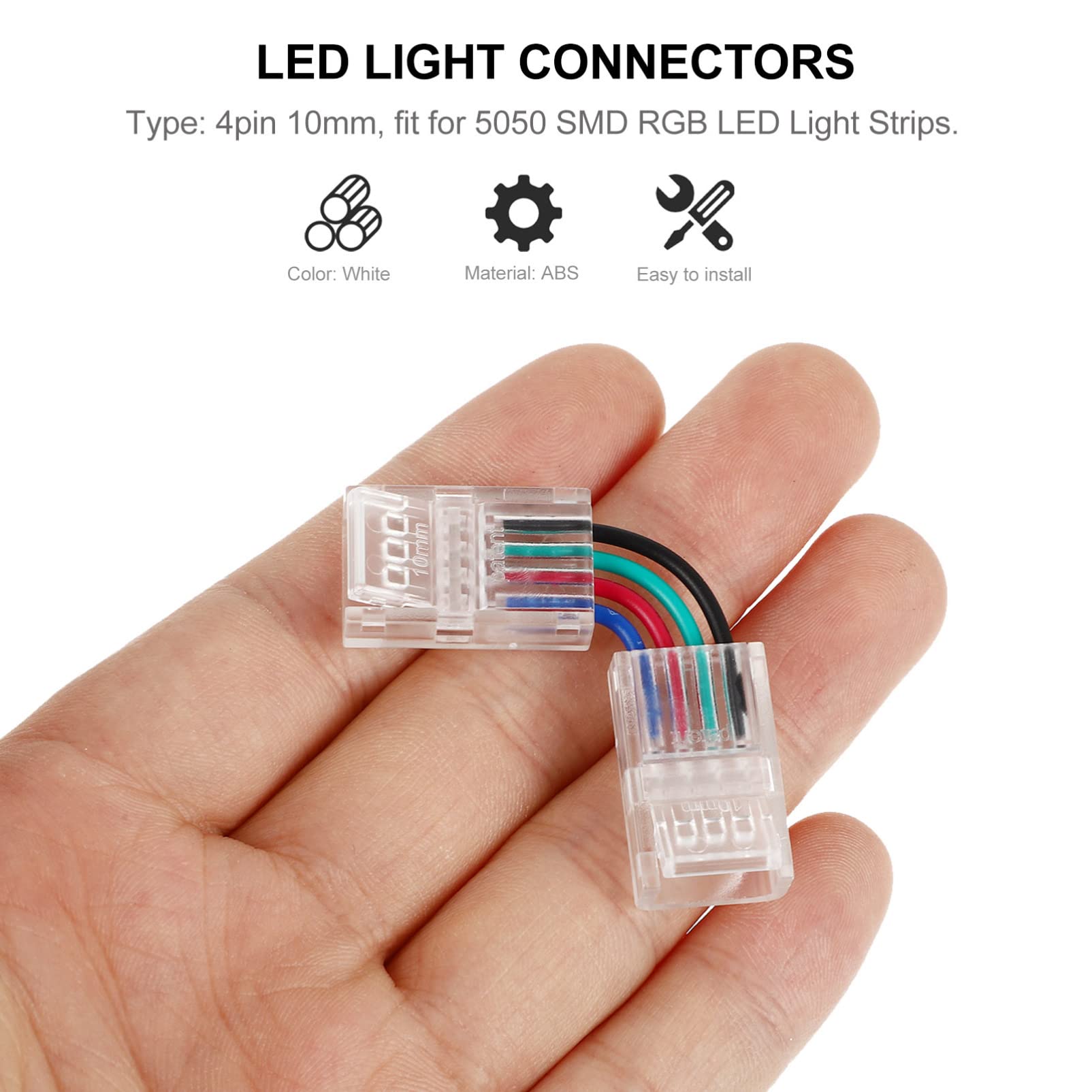 PRETYZOOM 30stücke Polige -lichtstreifen-adapterverbinder Für Rgb - Solderless Förmige Eckenverbindung Für Einfache Installation Und Erweiterung
