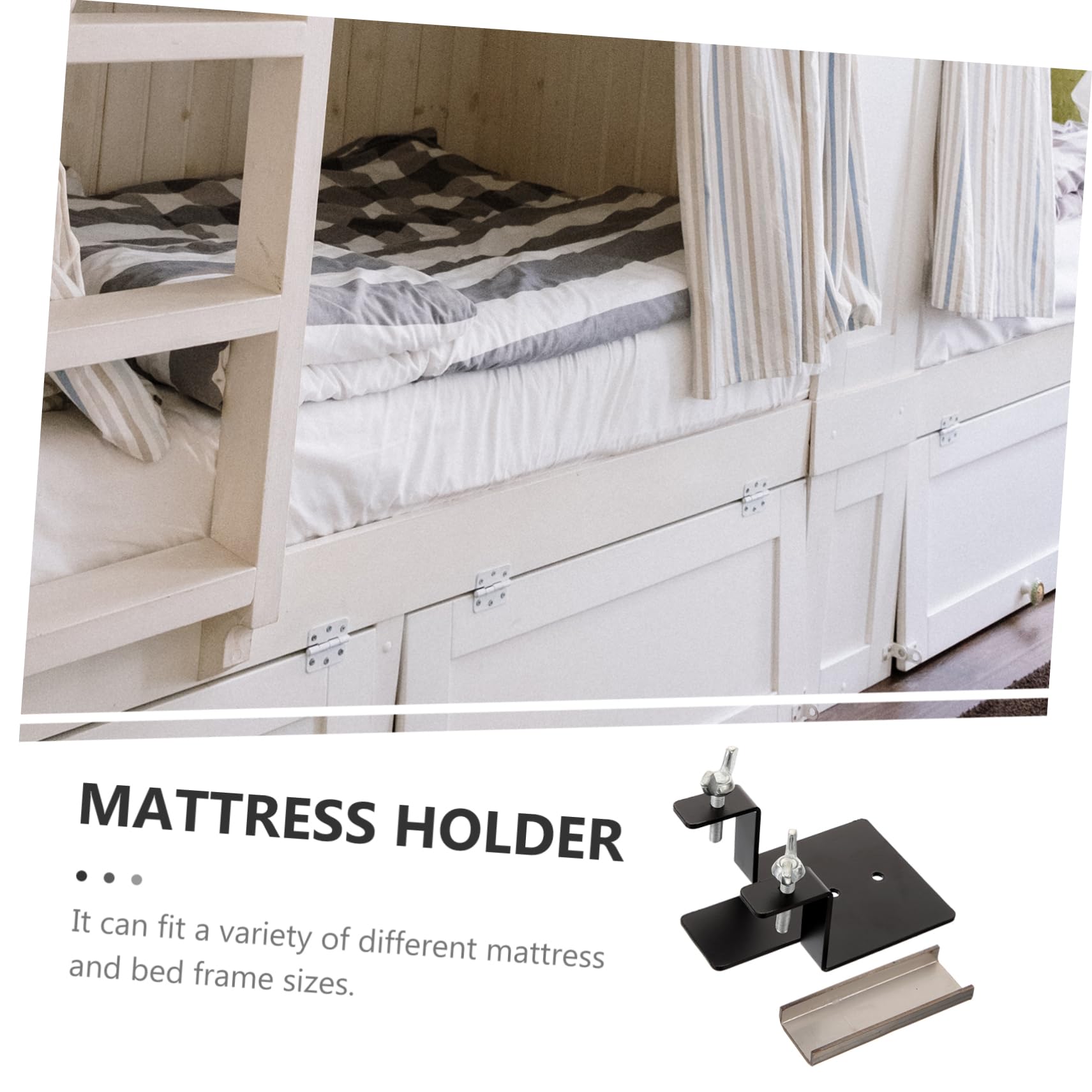 Lot De 4 Fixations pour Matelas Cadre De Réglable Barre De pour Matelas Simple