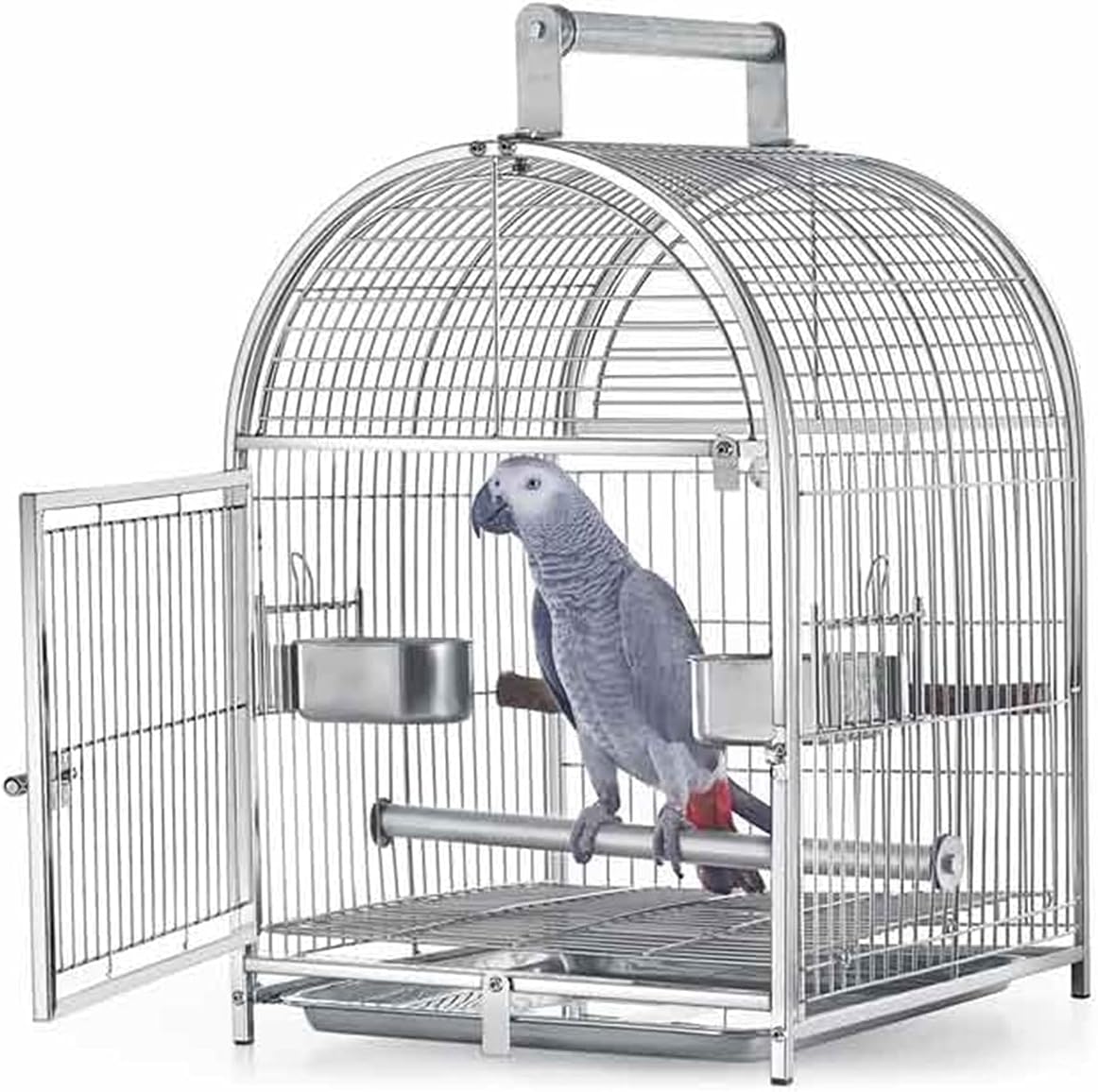 hongbanlemp Bird Cag Large Portable Birdcage Metal 304 Stainless Steel Macaw House Travel Cage Aviary Cage Bird Travel Cage