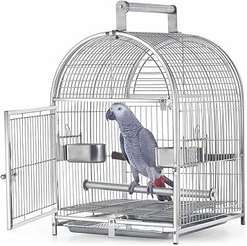 F Cage Large Portable Birdcage Metal 304 Stainless Steel Macaw House Travel Cage Aviary Cage Bird Cage