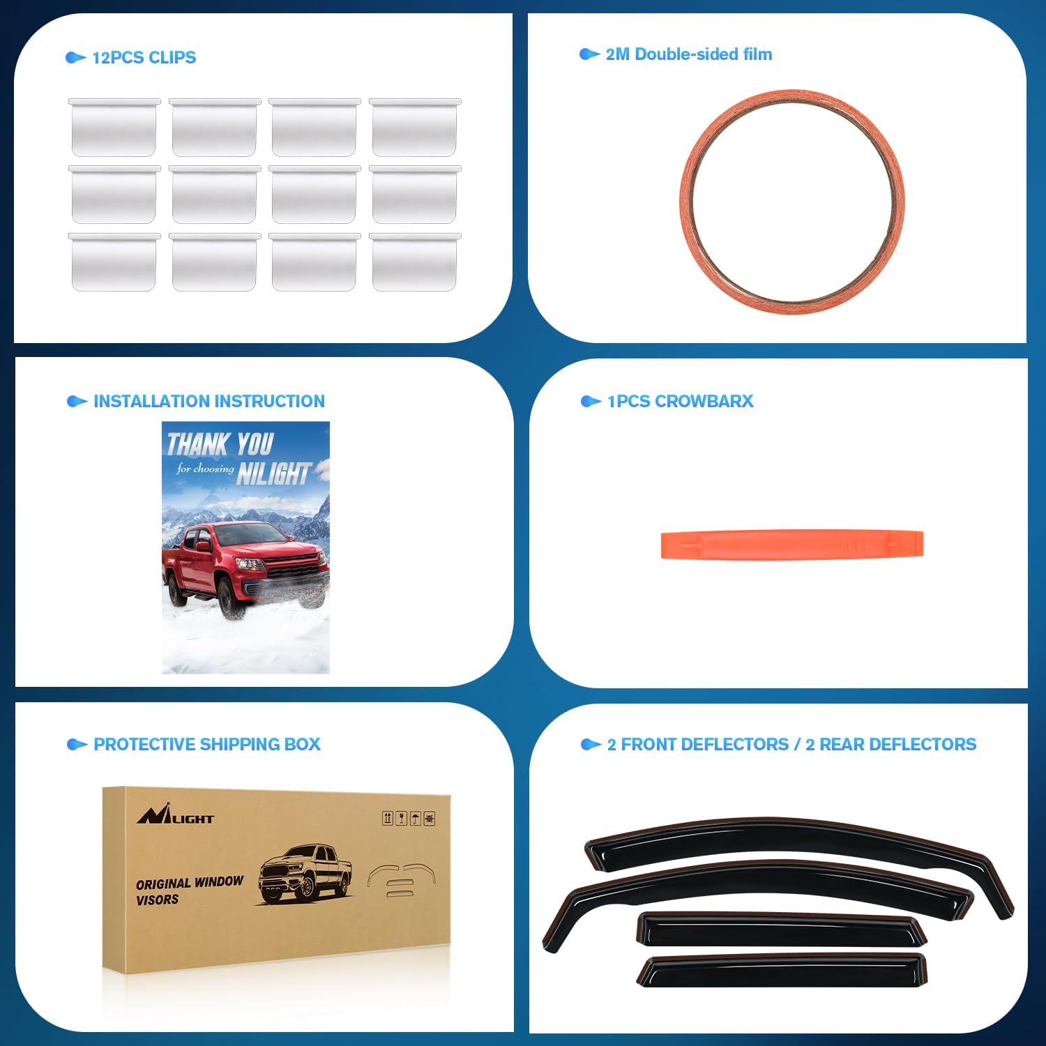 Nilight in-Channel Rain Guards for Hyundai Tucson 2022–2026 (Standard Model Only), Vent Window Visors, Side Window Deflectors, No Tape, Anti-Rain/Wind Noise, 4PCS