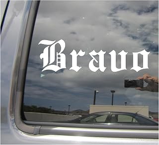 Bravo - Old English Last Name Surname - Car Truck Van Moped Helmet Hard Hat Auto Automotive Craft Cup Tumbler Laptop Vinyl Decal Bumper Window Wall Sticker 22199