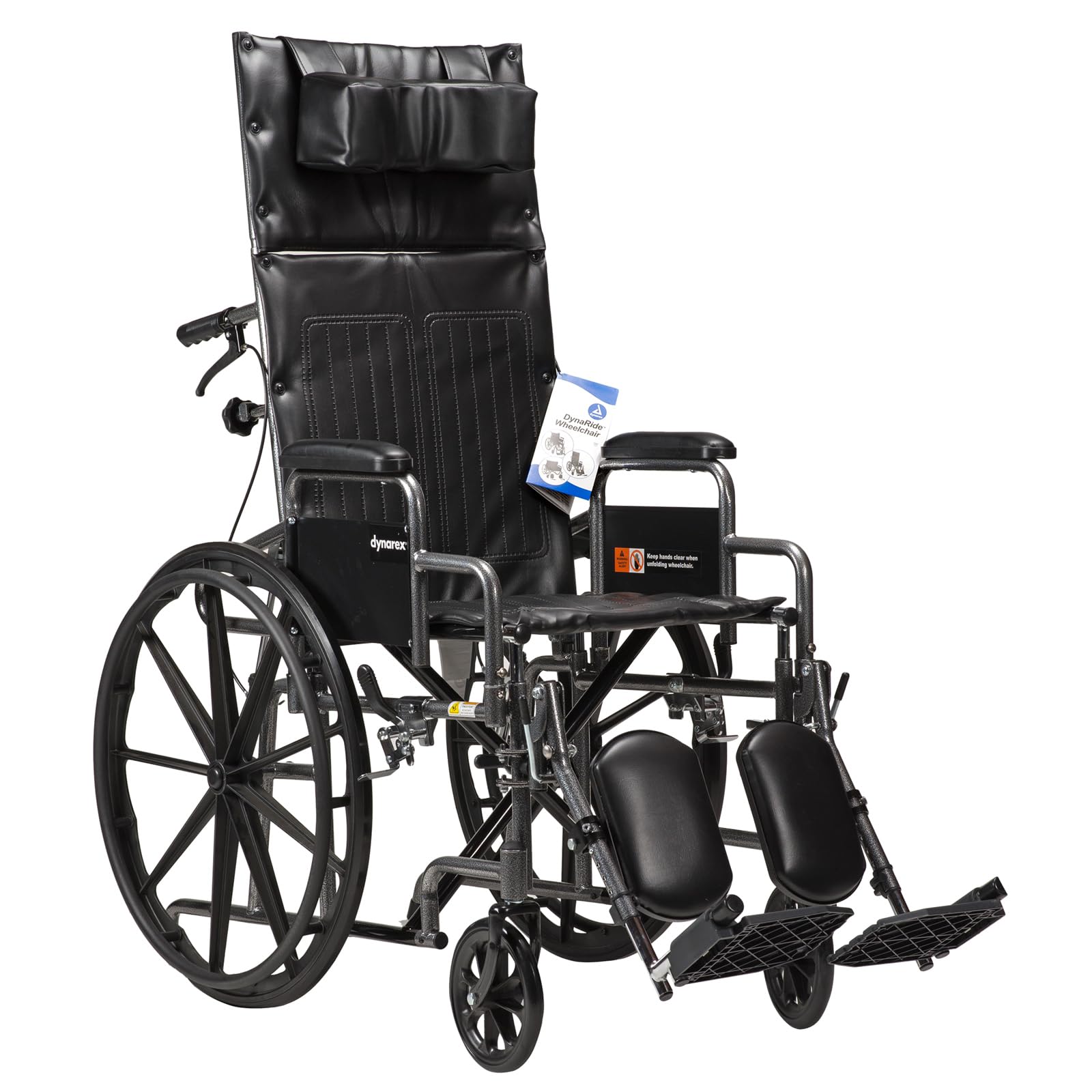 Photo 1 of Dynarex 10241 DynaRide Reclining Wheelchair with Detach Desk Arm E, Silver Vein, 22" x 18" Seat Size, 50.8" Length, 30" Width, 49.4" Height