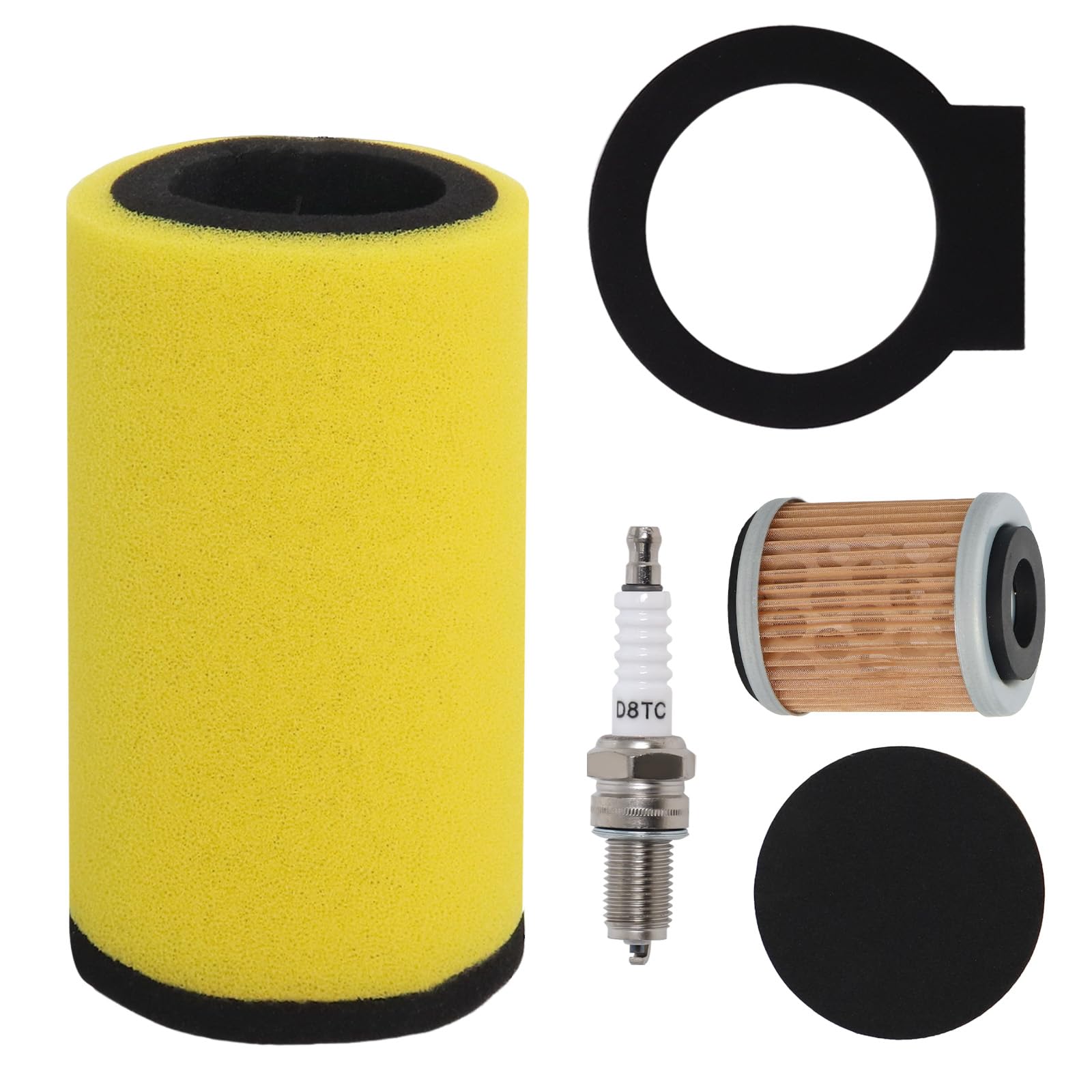 Podoy 1YW-14451-00-00 Air Filter Compatible with Yamaha Timberwolf 250 YFB250 Big Bear 350 Moto-4 250 350 Kodiak 400 Big Bear 4x4 1987-1999 with Oil Filter and Spark Plug