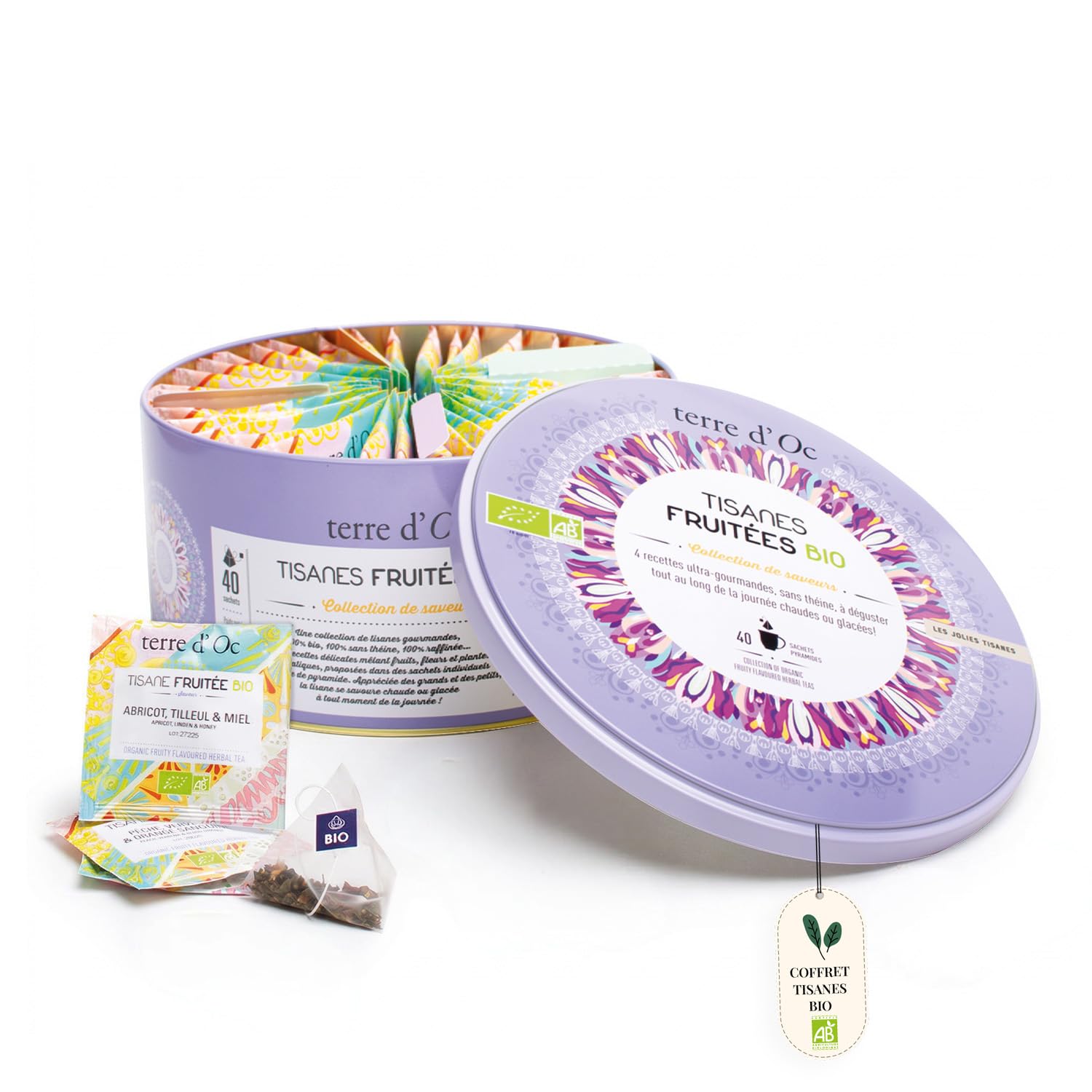 Coffret Tisanes Fruitées Bio Terre d'Oc - Glacée ou Chaude - Sans Théine