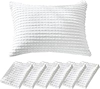 Vista 30 de WARMDERN Juego de 2 fundas de almohada beige tamaño Queen estándar, fundas de almohada de microfibra suave, estilo bohemio texturizadas con cierre