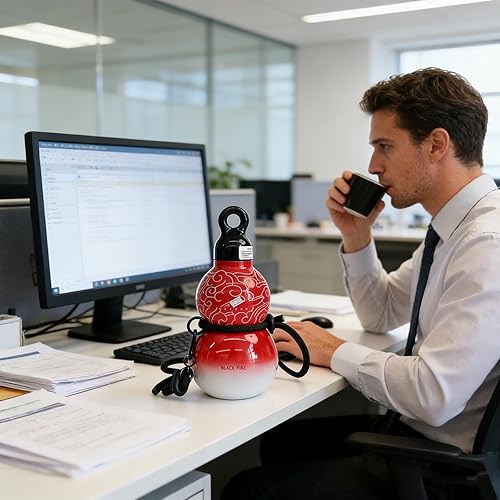 Miniatura 5 de Gradient Gourd Water Bottle with Strap, 580ml Portable Sport Water Bottle, 316 Stainless Steel Cup for Hot & Cold Drinks Drop Proof Leak Proof Gourd