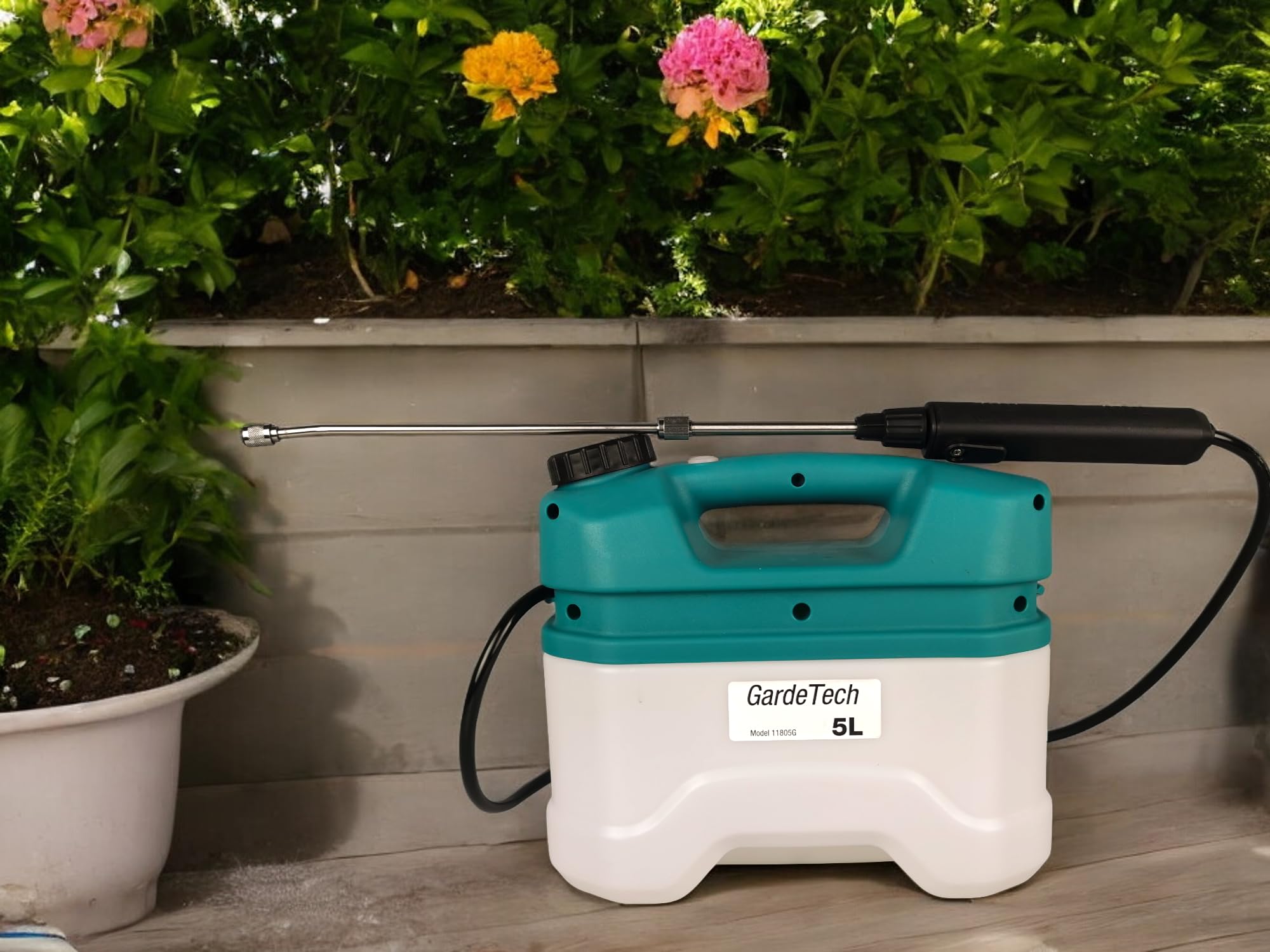 Atomizzatore a Spalla a Batteria | capacità 5l | La Pressione di Esercizio è di 1,5 Bar | 2.5Ah | Irroratrice per Erbacce |11805G