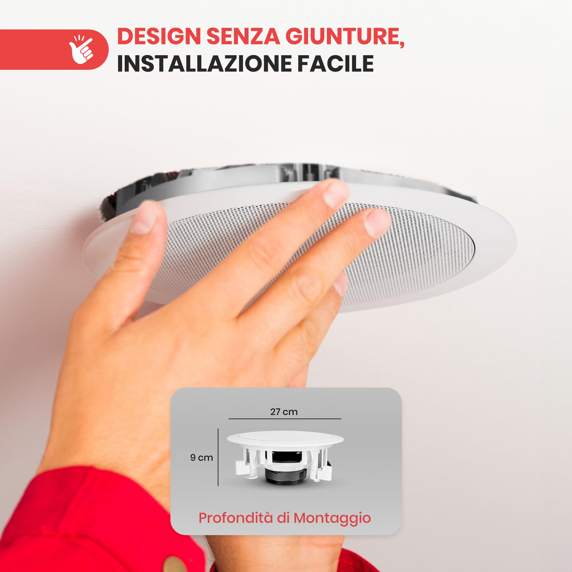 Pyle Altoparlanti Auto 2 Vie da Incasso 20,3 Centimetri, Speaker 300 Watt, Coppia Casse Audio da Parete/Soffitto, Tweeter a Cupola in Seta da 2,5 Centimetri, Controllo Treble Regolabile