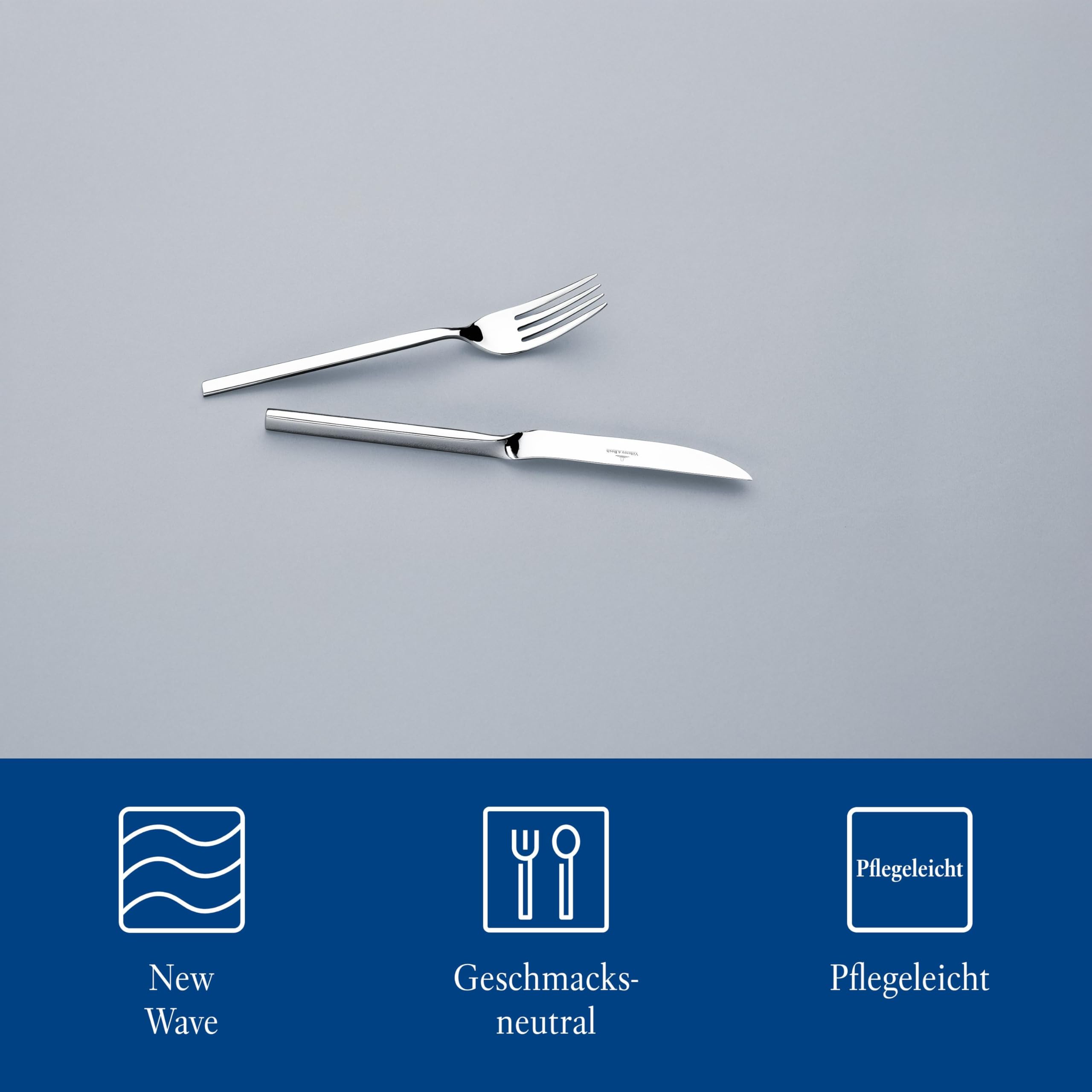 Villeroy & Boch NewWave Couverts à steak pour 6 personnes, 12 pièces, Acier inoxydable