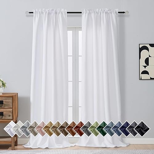 Miniatura 170 de OVZME Cortinas opacas turquesa para tratamiento de ventanas pequeñas, cortinas cortas con bloqueo de luz para ventana de cocina sobre el fregadero,