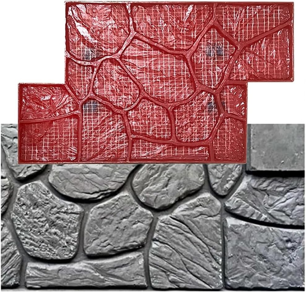 Durable Concrete Stamps Mat, Small Rubber Concrete Mold, Concrete Texture Pad for Walls or Ground, Outdoor Landscaping Stone Forms